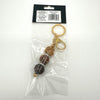 Rhinestone Beaded Keychain - Signature Brown in Gold-colored Hardware - Beyond Bead