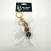Rhinestone Beaded Keychain - Signature Brown in Gold-colored Hardware - Beyond Bead
